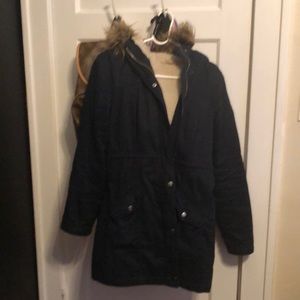 Navy blue hollister winter coat!